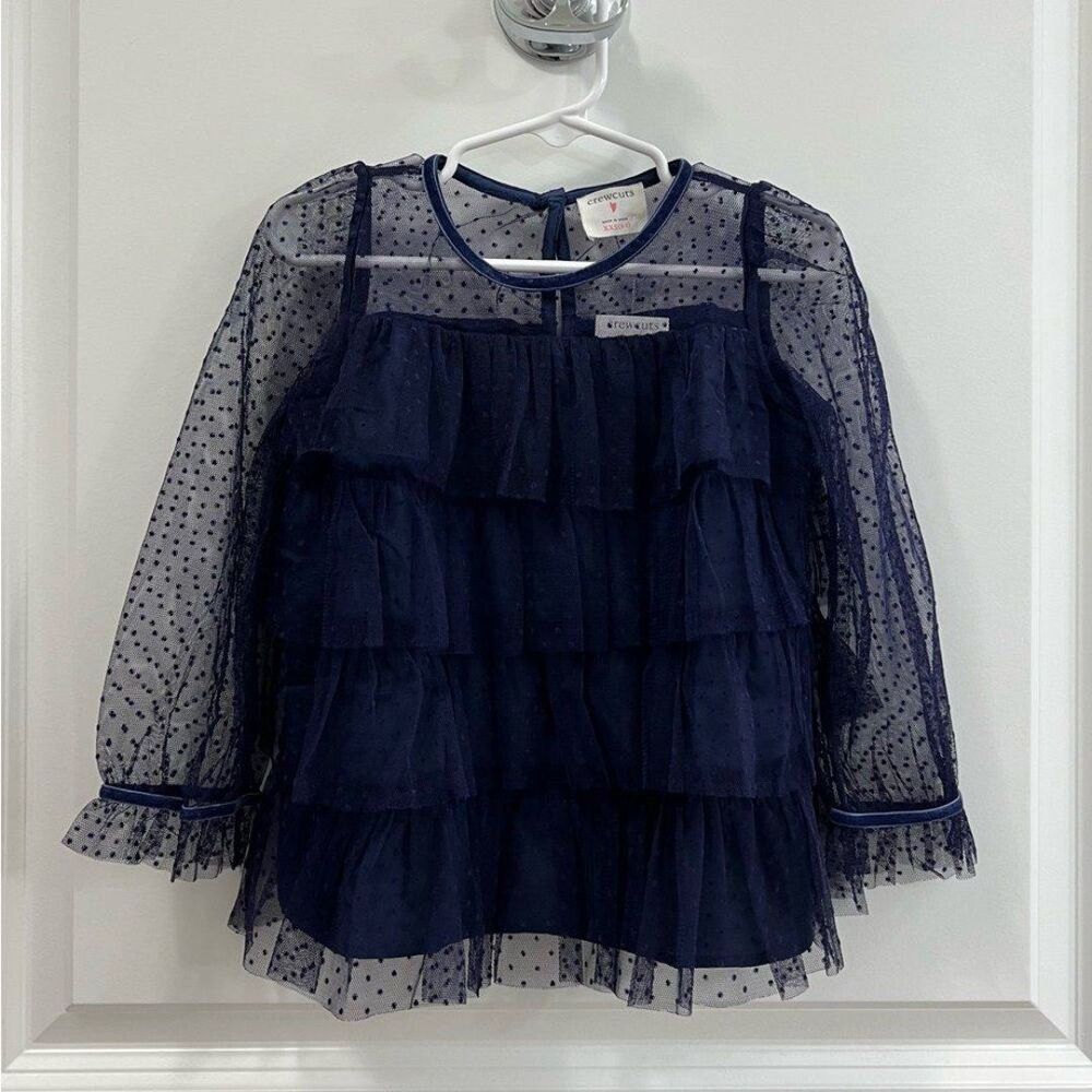 J.Crew Crewcuts Girls' Ruffle Tulle Top XXS (2-3)